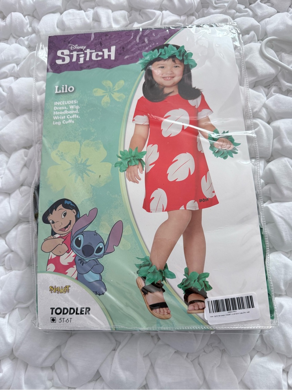 Disney Lilo Costume - Red Dress with Green Leaf Accessories